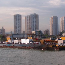The ferry between Garuja and Santos with the skyline of Santos. Here we crossed our itinerary with Grimaldi lines&nbsp; nearly two years ago, when we had come to South America with a vessel.